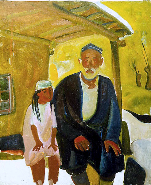 Mill man with a granddaughter   